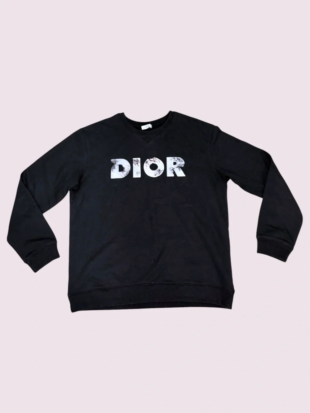 Dior x Daniel Arsham 2020 Eroded DIOR Logo Crewneck 943J605N0554 Size M